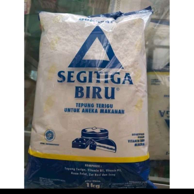 Jual Tepung terigu segitiga biru kemasan - 1 kg di Seller Clarista shop ...