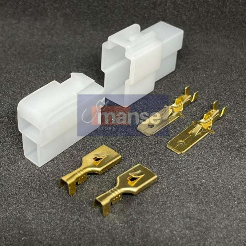 Jual Socket Motor 2 Pin Besar Soket Konektor Kabel Skun isi 10 Set di ...