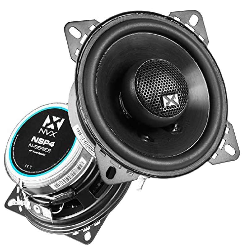 NVX NSP410 N-Series 4x10 2-Way Coaxial Car Speakers – 160W RMS With Silk Dome Tweeters