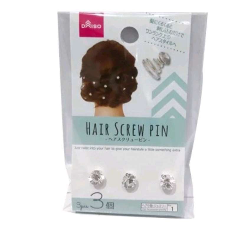 Jual Daiso Spiral Hair Pin Bentuk Crystal Ukuran 1.1. x 2 x 1.1 cm di