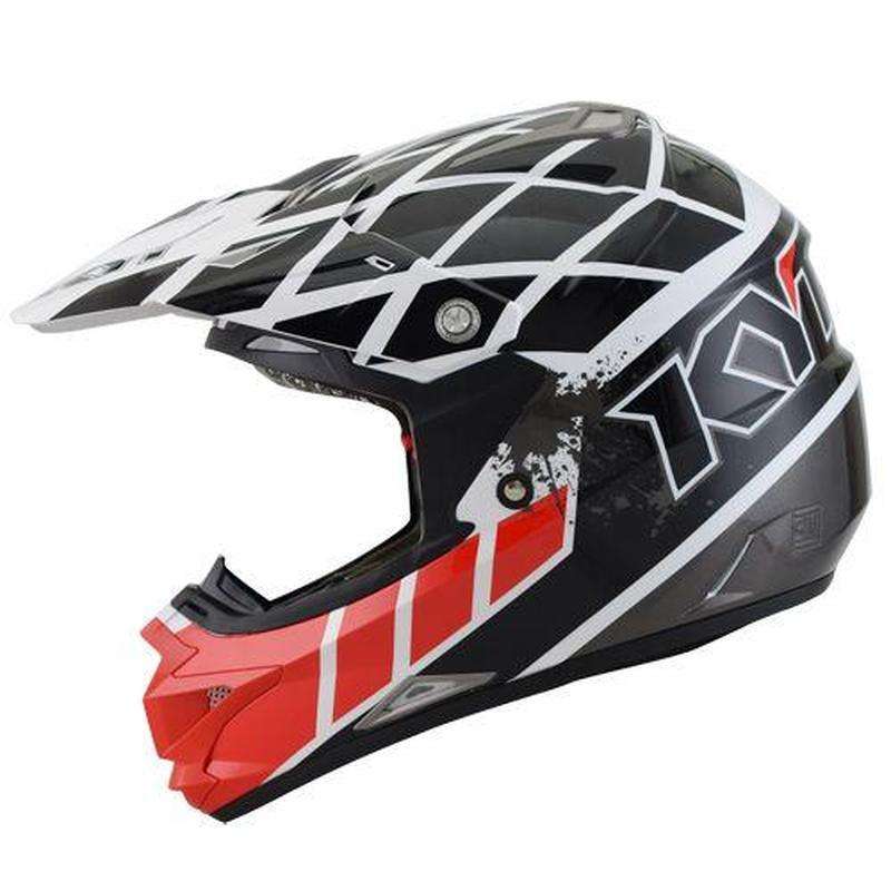 Jual Helm KYT Trail Motocross Cross Over KRacing Red Black di Seller