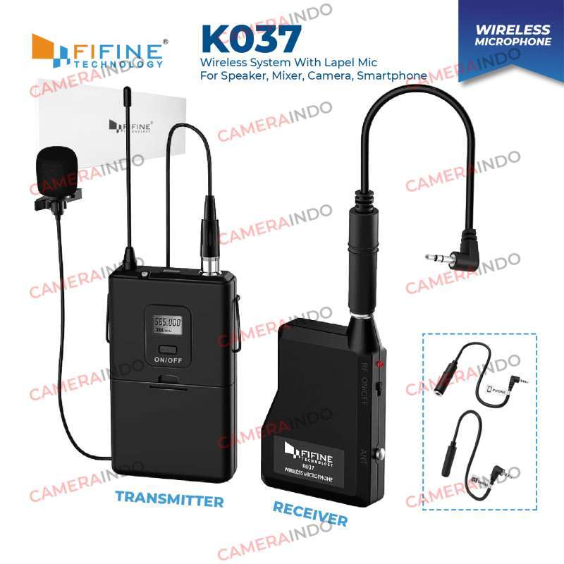 Jual Mic FIFINE K037 WIRELESS MIC CLIP ON smartphone kamera di Seller Cameraindo Pegadungan