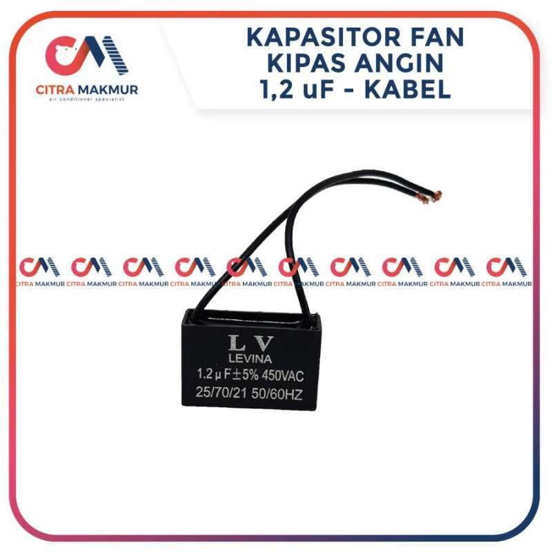 Jual Kapasitor Fan AC 1,2 uf SK Kabel 2 Kipas Angin Indoor Kotak 1,2 1.