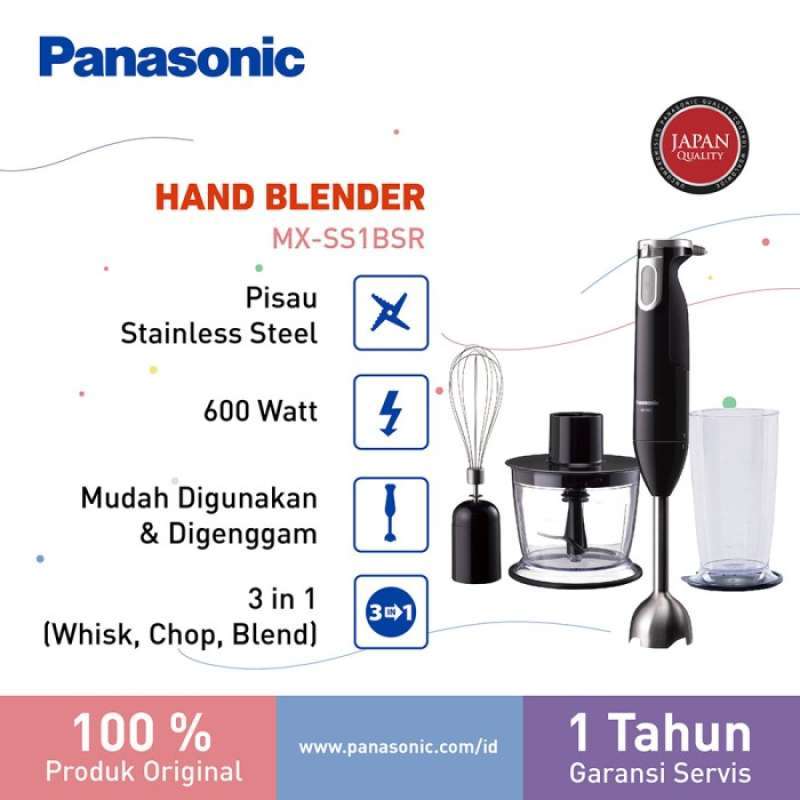 Jual Panasonic Hand Blender Tangan 3 In 1 Mx Ss1 With 3 Accessories di