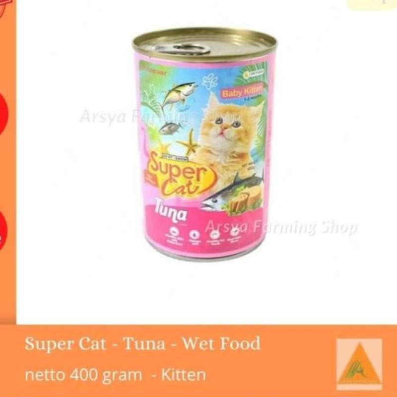 Jual Supercat Kitten Makanan Kucing Wet Food Basah Kaleng 400