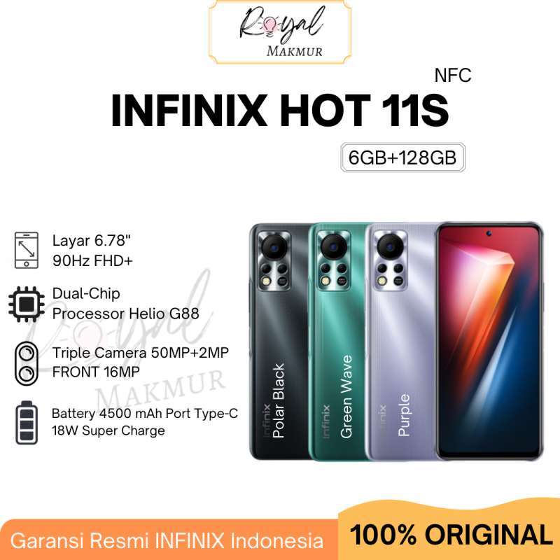 Jual Infinix HOT 11s NFC 6/128 GB - Garansi Resmi Infinix di Seller ...