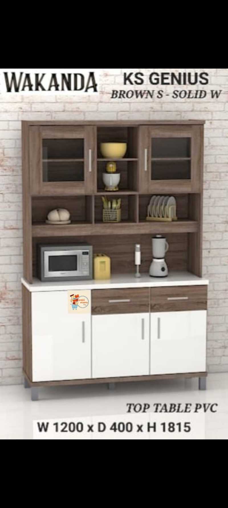 Jual Lemari Sayur 3 Pintu Kitchen Set Minimalis KS Genius Lemari