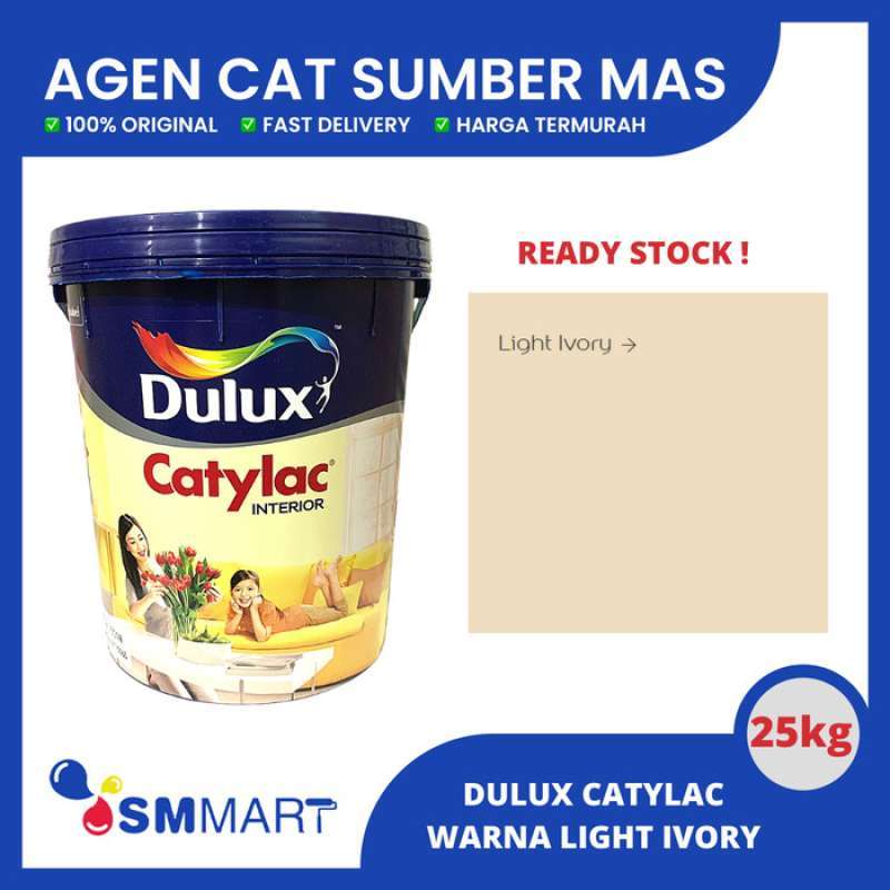Promo Cat Tembok Interior Premium Dulux Catylac Warna Light Ivory 25Kg ...