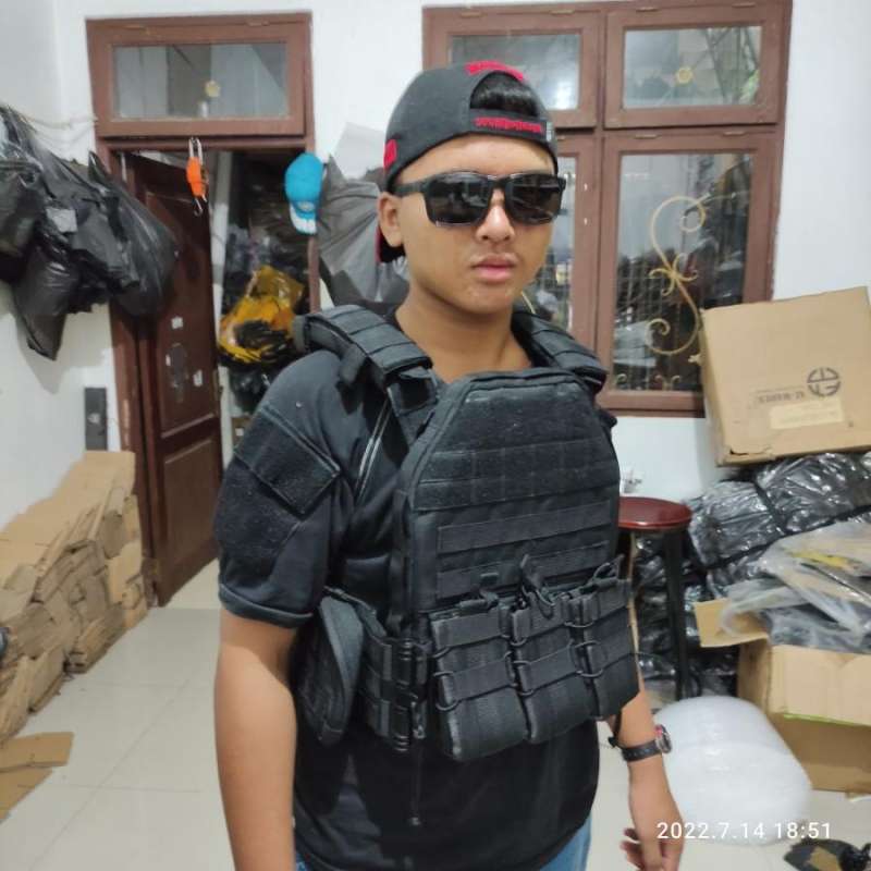 Promo rompi tactical bodyvest blackmamba jahitan bartek militer