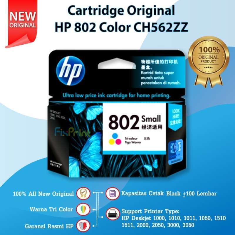 Promo Tinta Cartridge Hp 802 Ink Color Warna Diskon 12 di Seller