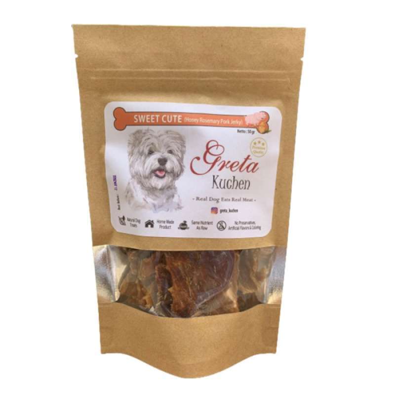Jual Greta Kuchen Sweet Cute Honey Rosemary Pork Jerky Dog Treats di