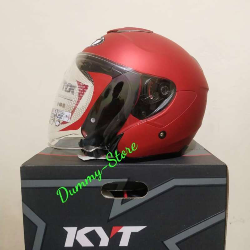 Promo Helm Half Face Kyt Kyoto Red Dof Solid Diskon 14 di Seller