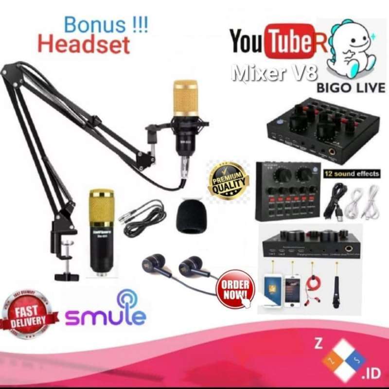 Jual Paket Lengkap Phantom Power Mic Condenser BM800 BM700 di Seller Z