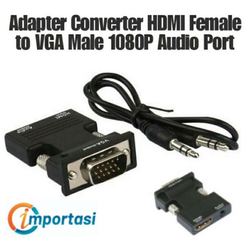 Jual Dijual Adapter HDMI Female to VGA Male 1080P Audio Port Converter