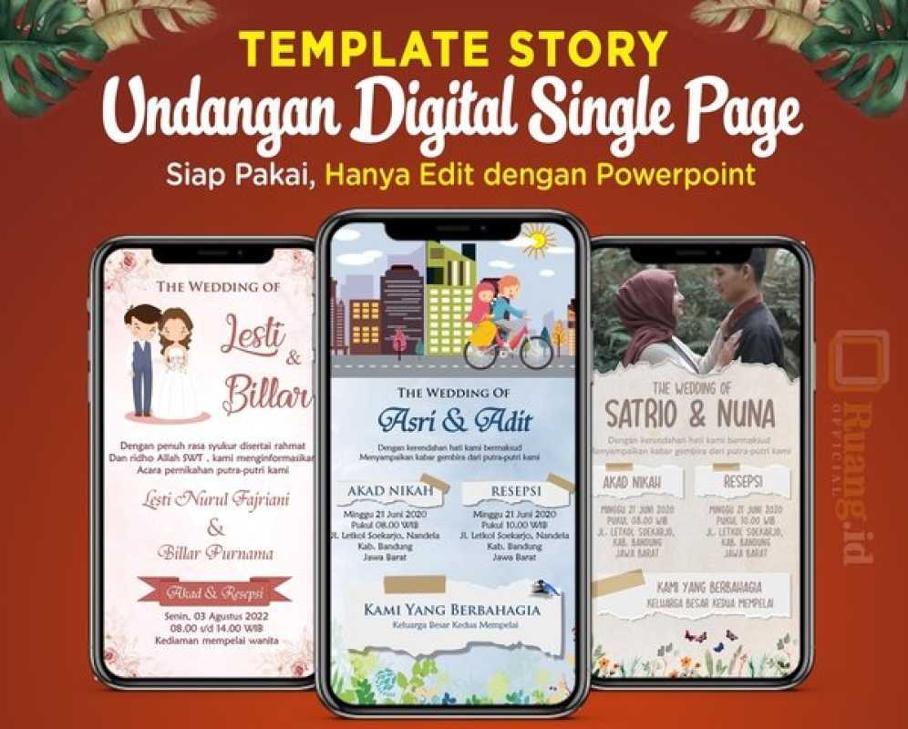 Jual Template Video Story Undangan Digital Format PPT Power Point JPG