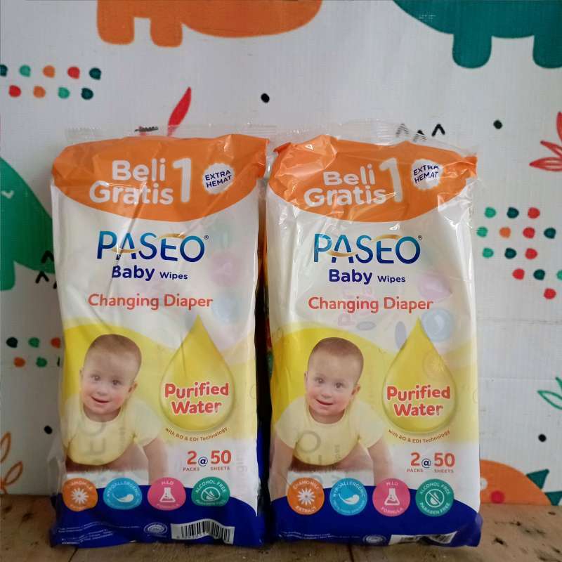 Promo SBM ~ GROSIR BELI 1 GRATIS 1 Tissue basah PASEO baby wipes 50