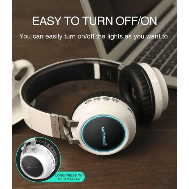 Jual Gaming Wireless Bluetooth Headphone PICUN 7 Color Ring with TF