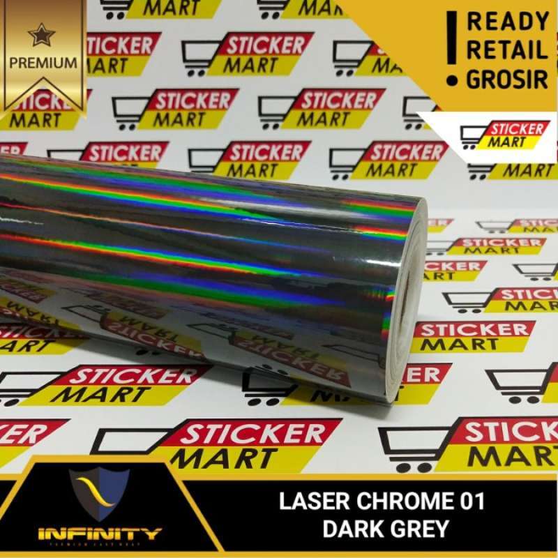 Jual Sticker Infinity Wrap Mobil Laser Chrome Shift Effect Black Dark ...