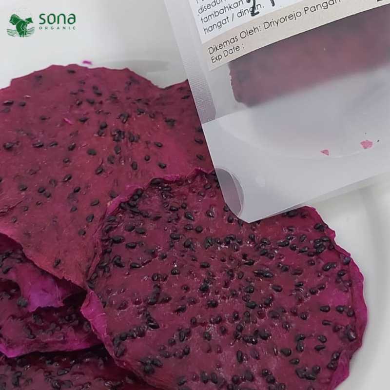 Jual Dried Dragon Fruit 40gr Slice Buah Naga Kering iris Sona di