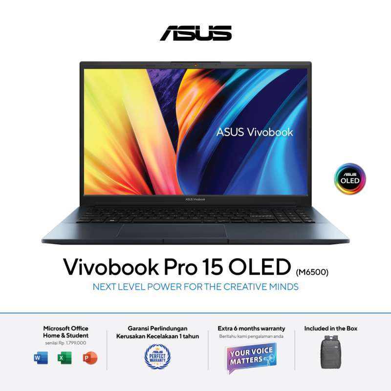 Promo Asus Vivobook Pro 15 Oled M6500qc - Ryzen 5 5600h 16gb 512ssd ...