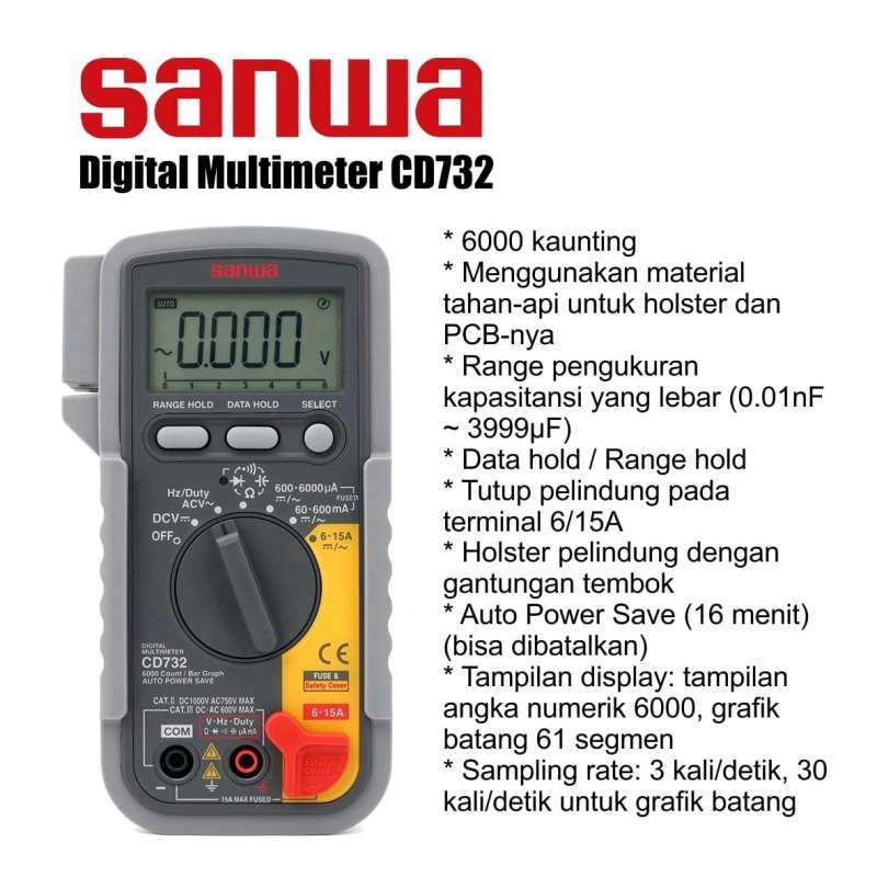 Promo Multi Meter/ Multi Tester Digital Sanwa 732 Diskon 15 Di Seller