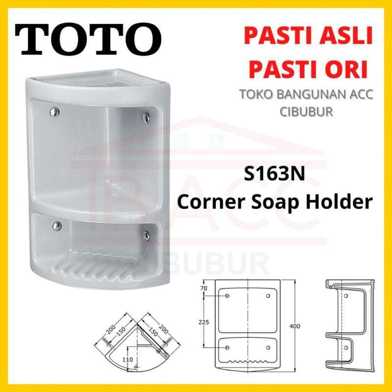 Jual Tempat Sabun Sudut / Corner Soap Holder TOTO S163N White / Putih
