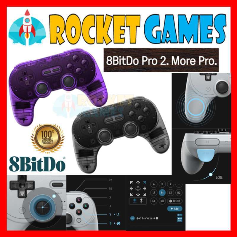 Promo 8bitdo PRO 2 Colors Controller Bluetooth Gamepad Wireless Switch ...