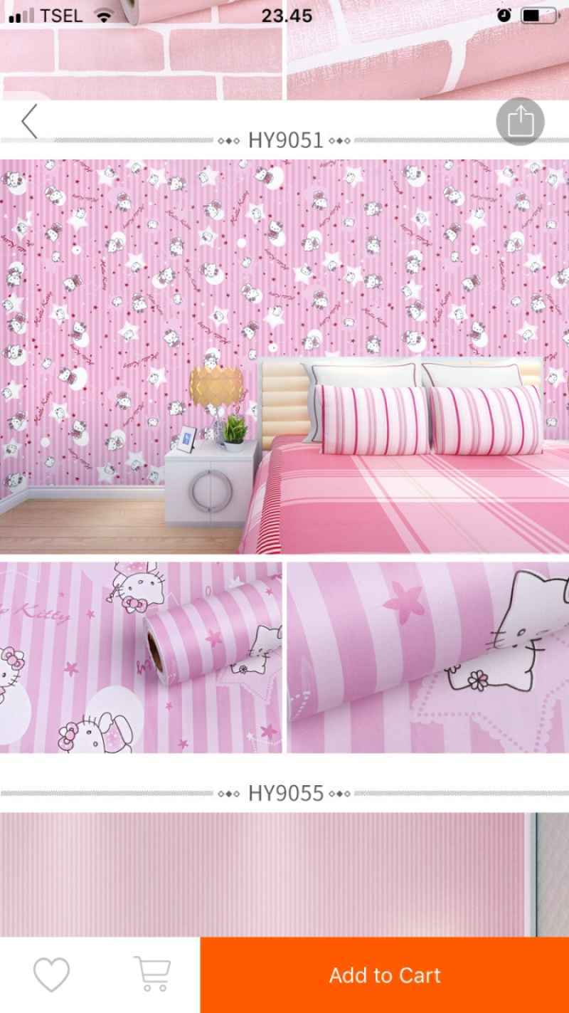 Jual Wallpaper Sticker Dinding Hello Kitty Garis 45cm x 10m di Seller