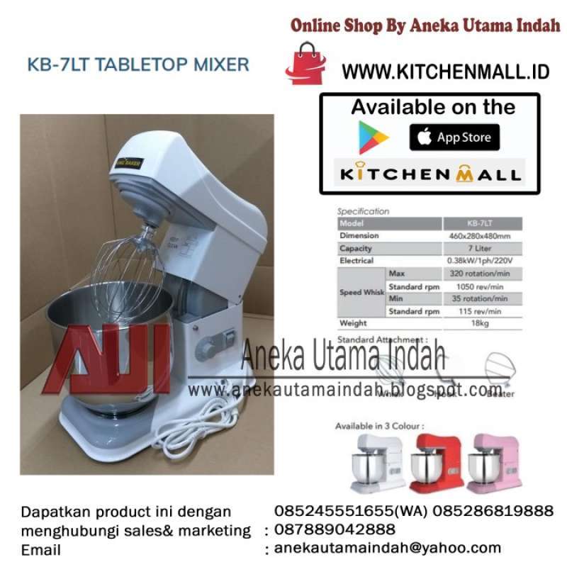 Promo KING BAKER KB7B MIXER MIXER KUE ROTI KAPASITAS 7