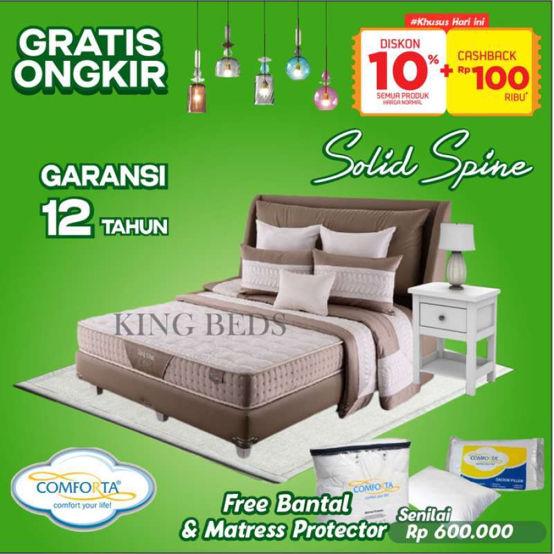 Jual Comforta Spring Bed Solid Spine Full Latex Bed Set 160 180 200 100