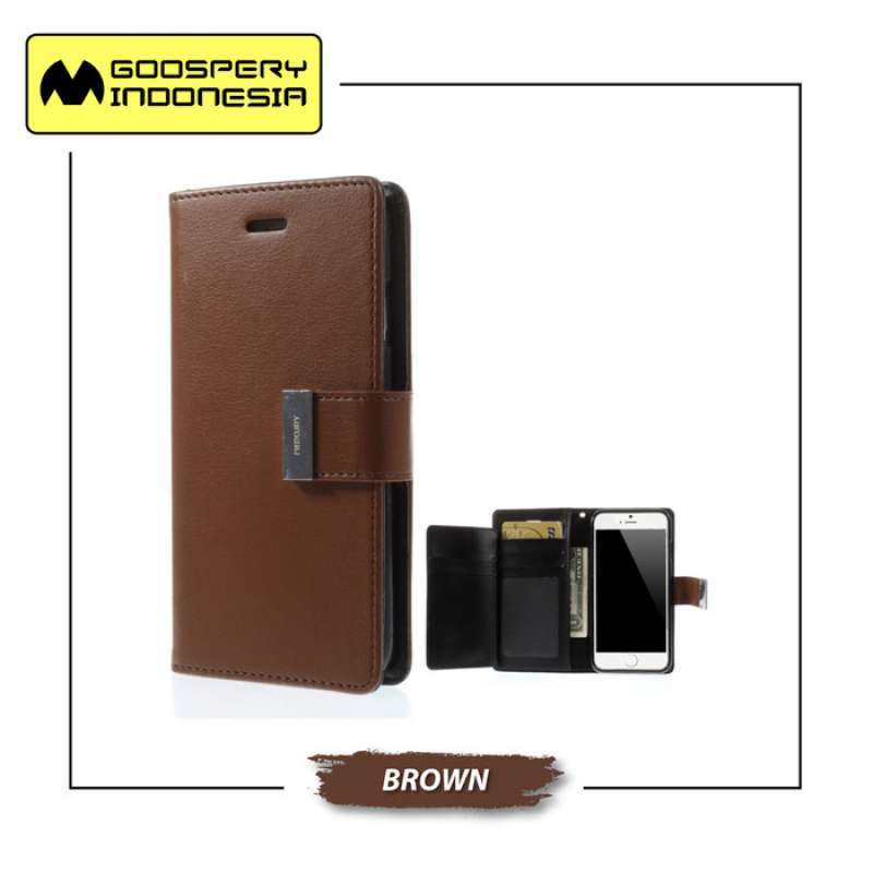 Promo Goospery 7 Rich Diary Case Brown Diskon 14 di Seller APACS
