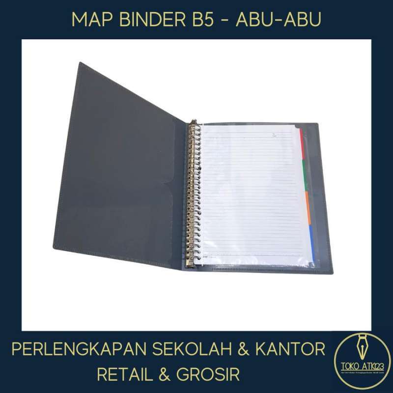 Jual Map Binder / Buku Binder / Binder Kuliah Ukuran B5 Campus Abu