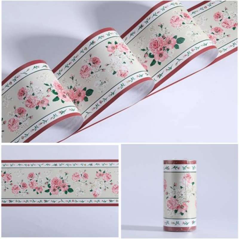 Promo Wall border sticker/List wallpaper Sticker Bunga Mawar Uk p10m x l10cm Diskon 5 di Seller