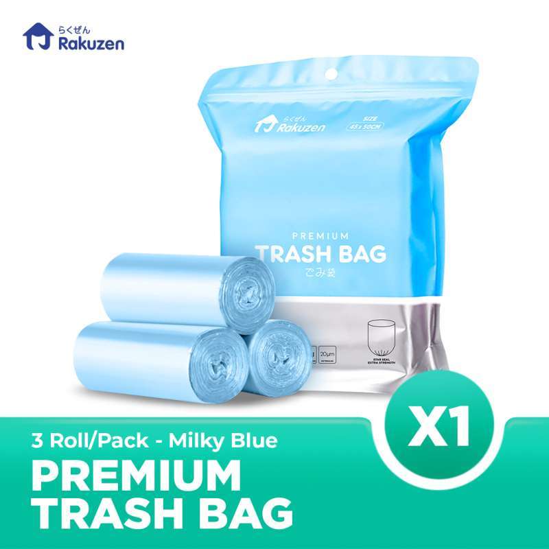 Promo Rakuzen Premium Trash Bag Uk. Kantong Sampah 45 x 50 Milky