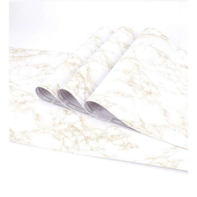Promo Wallpaper Sticker Marmer Granit Geometri Modern Sudah Ada Lem