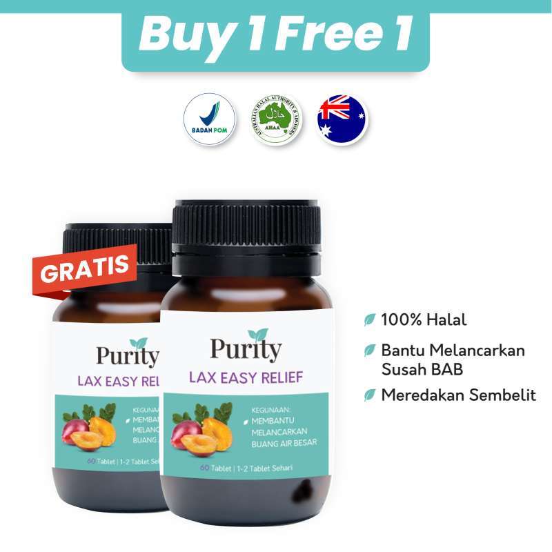 Jual Purity Vitamin Double Lax Easy Relief Constipation BAB 60 Tabs (2