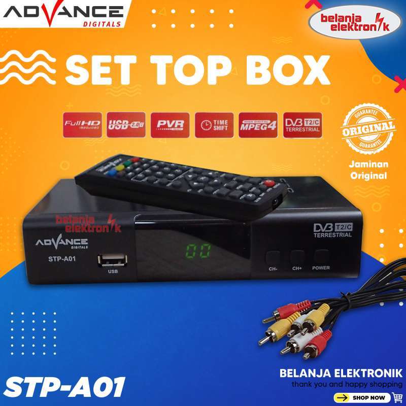 Jual SET TOP BOX ADVANCE DVBT2 TIPE STPA01 SIARAN DIGITAL di Seller