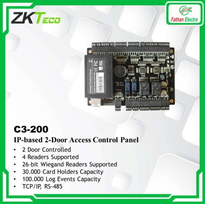 Jual Paket Access Control Zkteco C3-200 With Qr Code Reader Di Seller ...