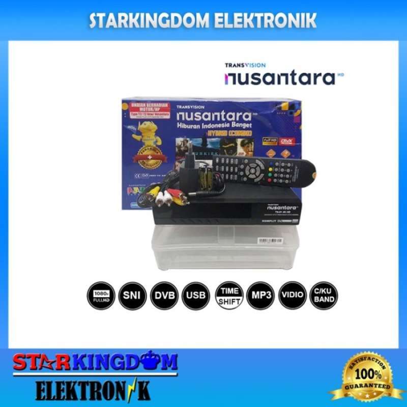 Jual Receiver Parabola Set Top Box TV DVBT2 Transvision Nusantara Combo