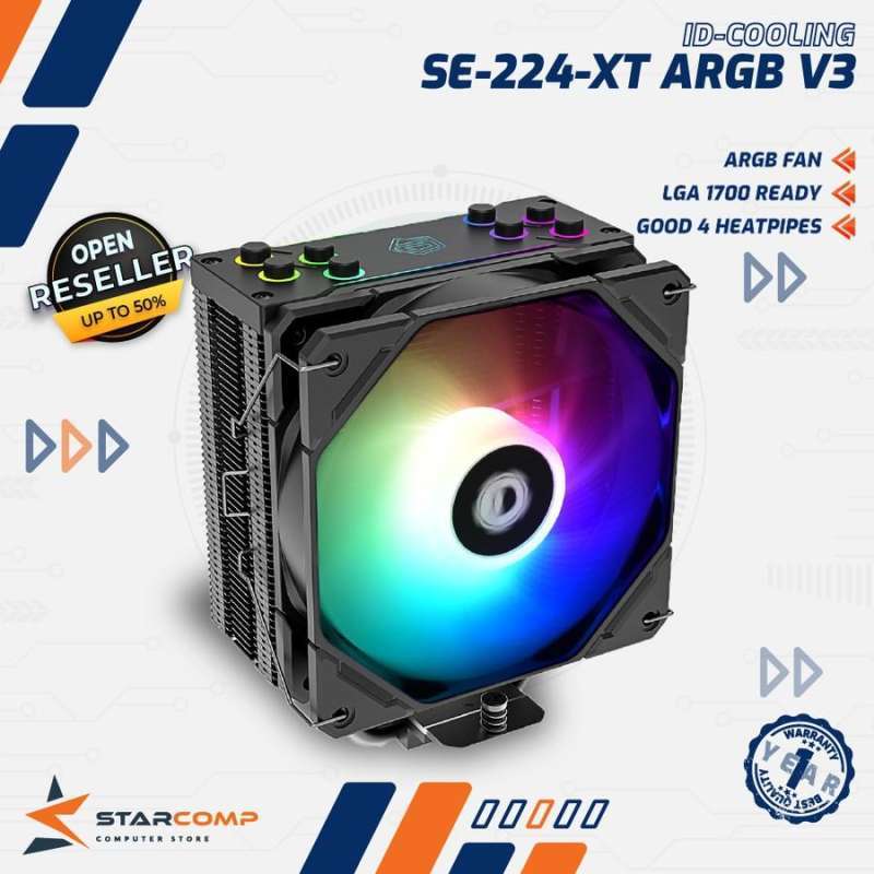 Jual ID-COOLING SE-224-XT ARGB V3 CPU Cooler AMD Intel di Seller ...