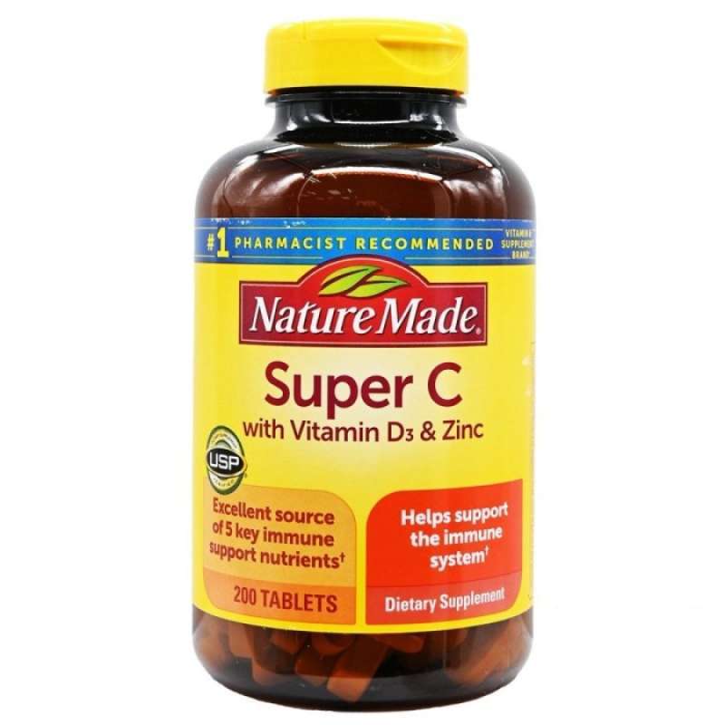 Jual Nature Made Super C with Vitamin D3 & Zinc 200 Tablets di Seller