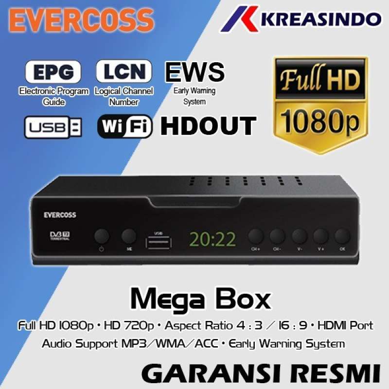 Jual EVERCOSS MegaBox STB Set Top Box Penerima Signal TV Digital