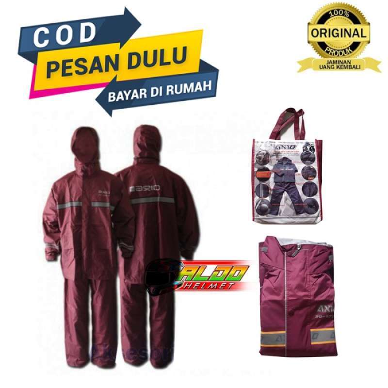 Promo PROMO JAS HUJAN AXIO EUROPE MAROON TYPE 882 ORIGINAL RAINCOAT