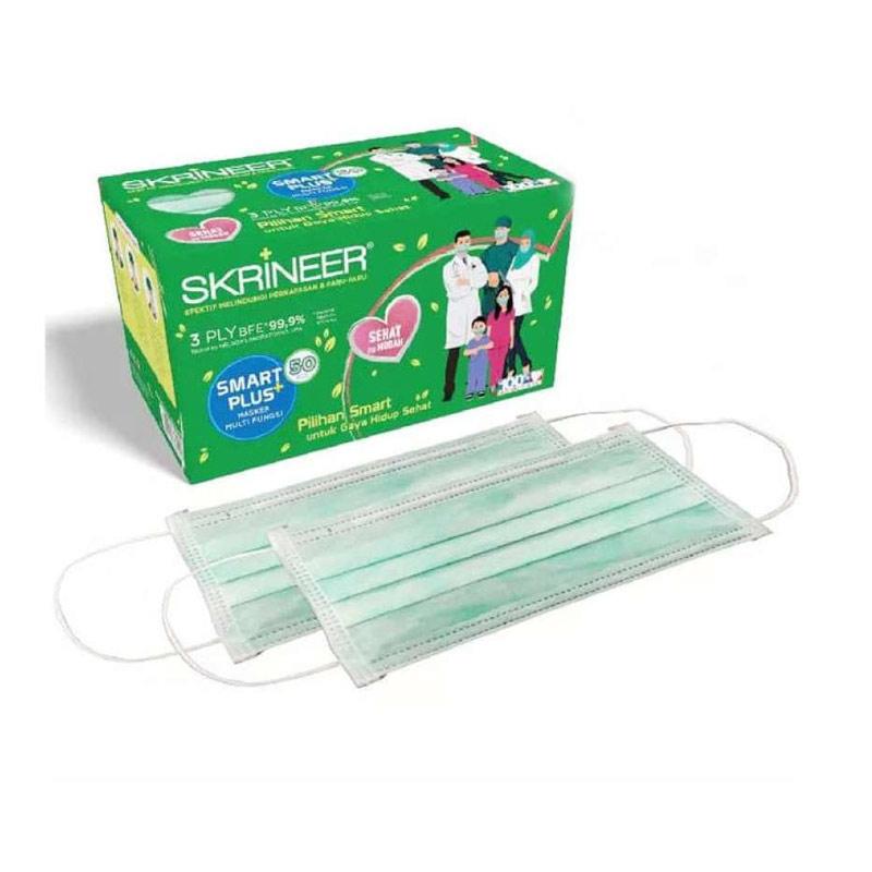 Jual Skrineer Smart Plus Mask Earloop Green Masker Medis ...
