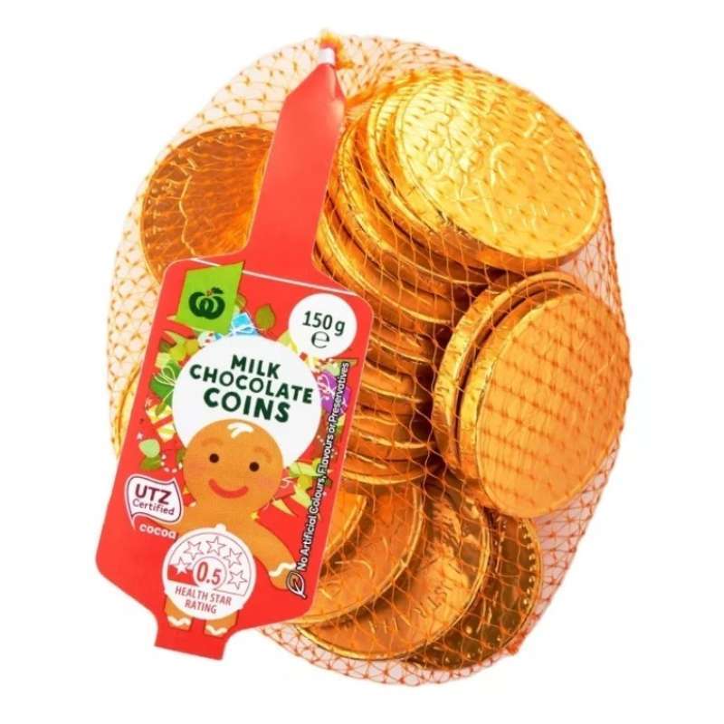 Jual Woolworths Milk Chocolate Gold Coins (150g) di Seller Babakiwi