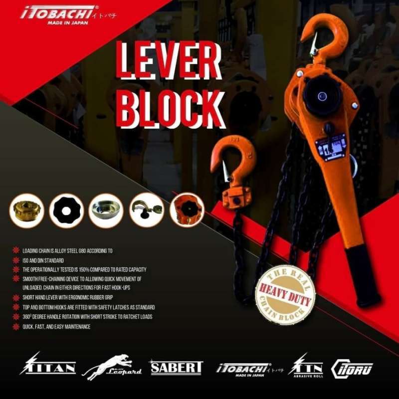 Jual Lever Block 1.5 Ton Lever Hoist 1.5 Ton x 1.5 Meter Itobachi di