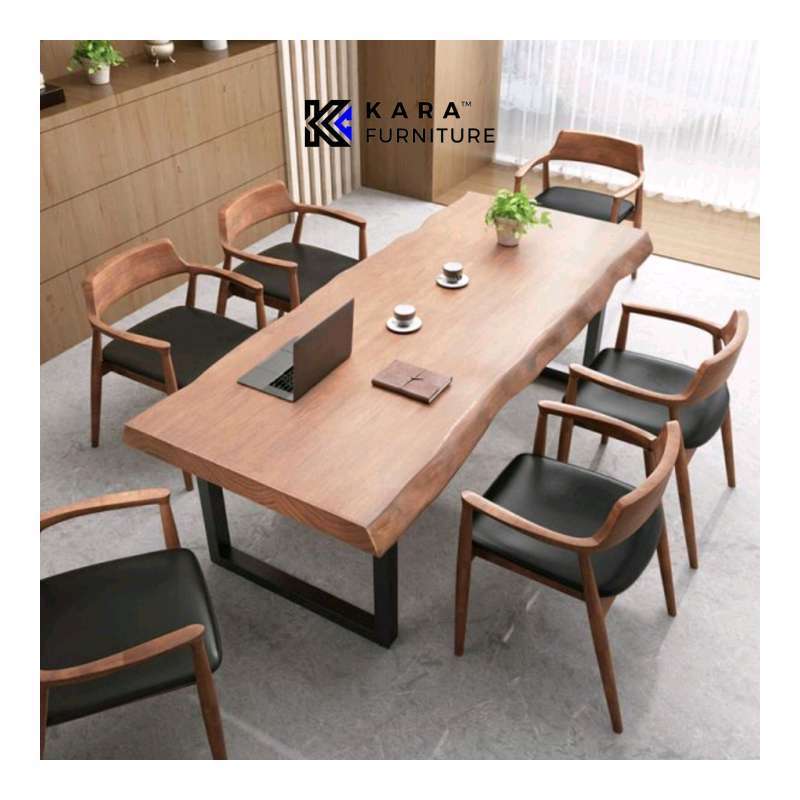 Promo Meja Makan Kayu Jati Natural Set Kursi / Dining Set Diskon 5 di
