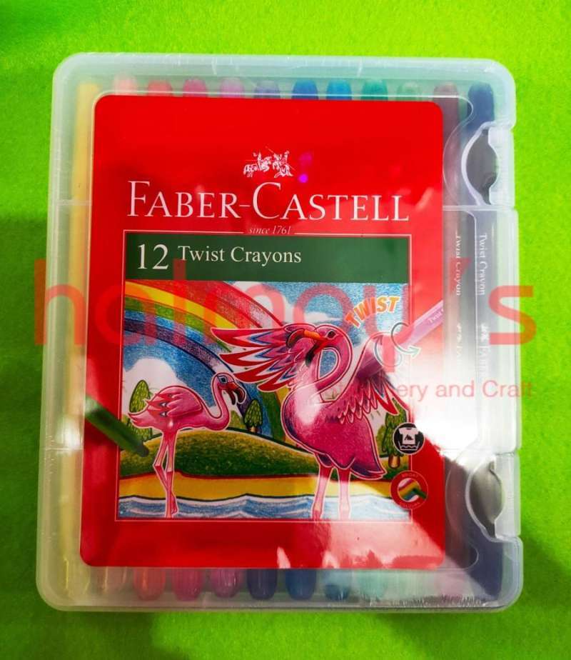 Jual CRAYON / OIL PASTEL FABER CASTELL TWIST 12 WARNA di Seller halmoy