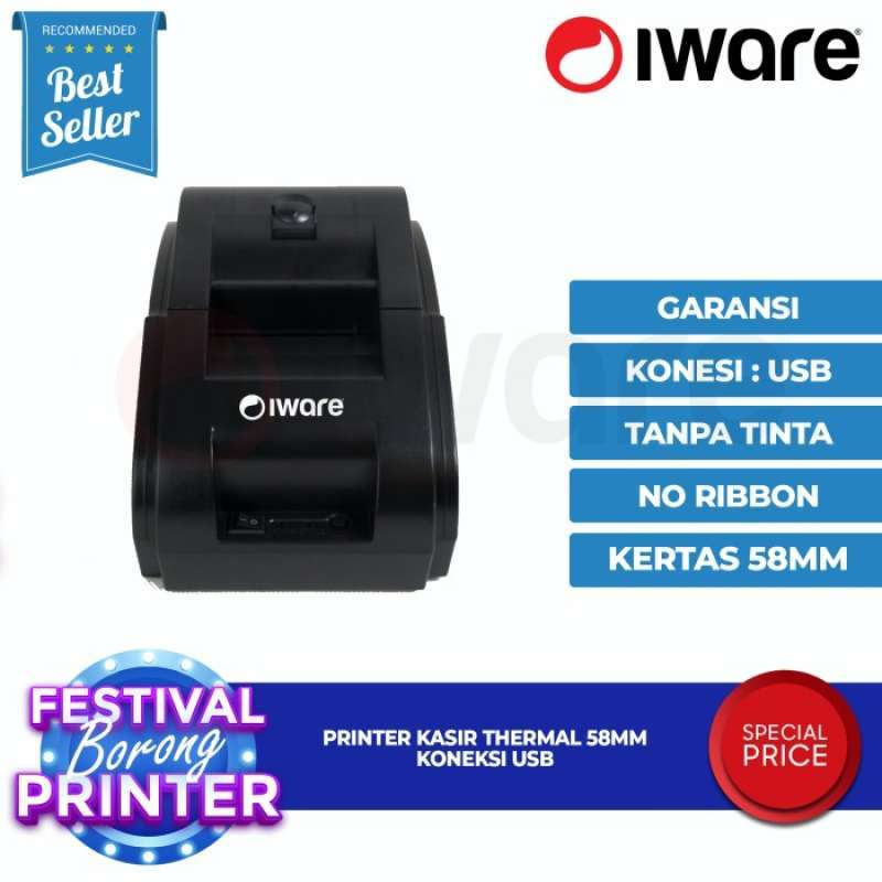Promo Iware Printer Kasir Thermal Iware C58D 58Mm Usb Diskon 9% di ...