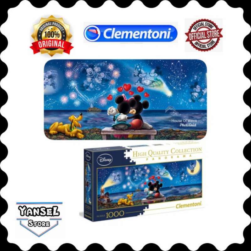 Promo Clementoni Disney Panorama Mickey and Minnie Puzzle 1000 pcs ...